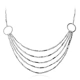 Image of Sterling Silver Five Row Bead Necklace plus Two Extensions