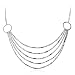 Jewelry : Sterling Silver Bead Necklace w/ 5 Rows In Center Plus Two extentions 17'