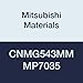 Mitsubishi Materials CNMG543MM MP7035 Carbide CN TYPE Negative Turning Insert with Hole, Unstable Cutting, Coated, Rhombic 80?, 0.625" IC, 0.25" Thick, 0.047" Corner Radius, mm Breaker (Pack of 10)
