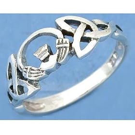 Sterling Silver Claddagh Ring Irish Celtic Jewelry Sz7