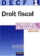 Droit fiscal 2003/2004, DECF num�ro 1 : Corrig�s du manuel