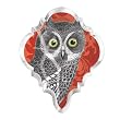 Owl on Red Background Fringe Studio Chandlier Crystal Drop Shape Magnet