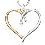 Heart-Shaped Diamond Pendant Necklace: My Darling Daughter by The Bradford Exchange