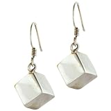 Sterling Silver Cube Dangle Earrings