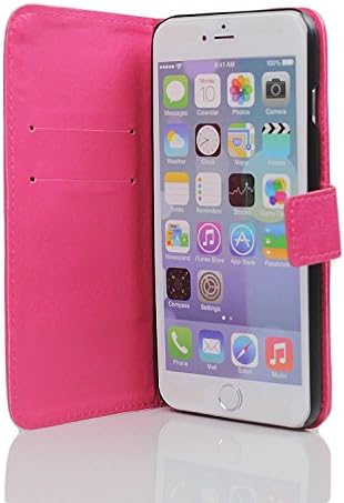 iPhone 6 Case,(4.7),[Upgraded-Opened Volume and Power Button Ports,no Break Issues], Wallet Case,PU Leather Case,Credit Card Holder,Flip Cover Skin - By SWAPCASE ® (PINK)
