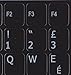 ENGLISH UK REPLACEMENT KEYBOARD STICKER FOR COMPUTER BLACK