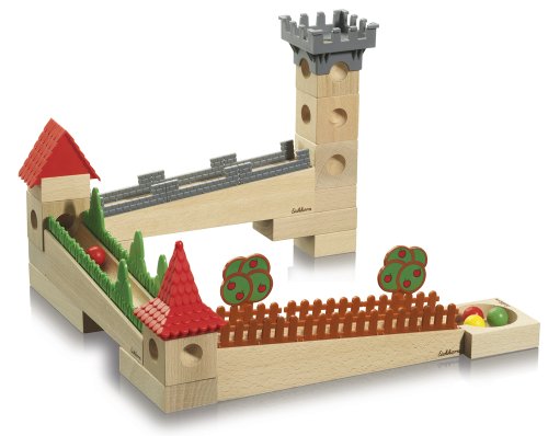 Eichhorn  100004990 - Holz-Murmel-Kugelbahn klein inklusiv Zubeh&ouml;r und Murmeln, 39-teilig