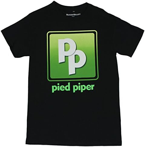 Silicon Valley Mens T-Shirt - Pied Piper Logo Image (Extra Large) Black