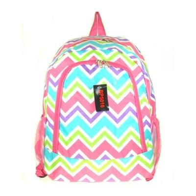 travel backpack fuchsia lime chevron stripe print backpack book bag ...