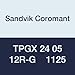 Sandvik Coromant TPGX 24 05 12R-G 1125 Carbide Counterbore Insert for Deep Hole Machining, Peripheral and Center Insert Grade 1125 for All Materials, 14.2 mm Inscribed Circle (Pack of 10)