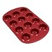 Silicone Solutions 12 cup Mini Muffin Pan, Burgundy