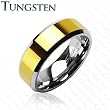 Tungsten Carbide Ring With PVD Gold Band
