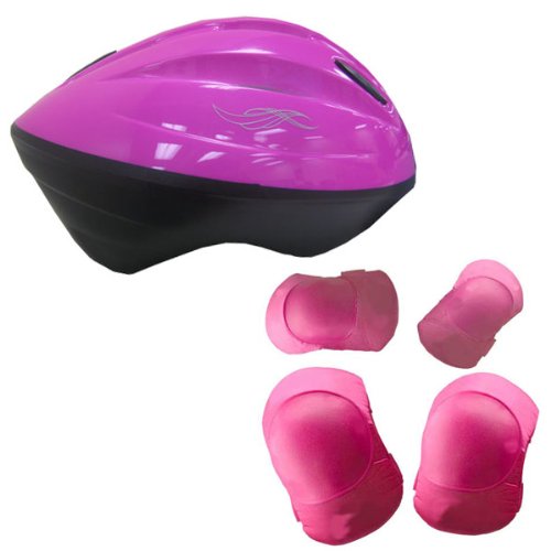Razor Youth Pad Set with V10 Youth Helmet Medium Pink for Ages 8-14