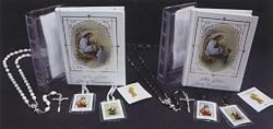 Clear Wallet First Communion Gift Set - Boys - Gift Rosary - Scapular - FC Pin - My Friend Jesus Missal Edition - Hard Cover - Clear Vinyl Wallet - Artwork from Cromo NB Milano Italy