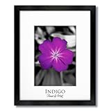 IMAGE OF 8x8 Square Black Wood Picture Frame and Glass with White/White Double Mat for 5x5.