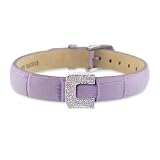 Diamond Clip On Initial letter "C" with Purple Leather Bracelet