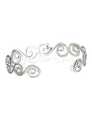 MMA Silver - Thin Polished Swirl Cuff