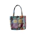 ArtisanStreet's Tapestry Purse With Woven Colorful Rectangular Design. Features One Inside Pocket. Lined With Blue & Caramel Damask Fabric. Hand Crafted, One Of A Kind