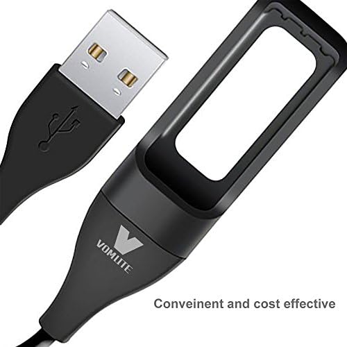 Fitbit Flex Charger, VOMLITE® Replacement USB Charger Cable for Fitbit Flex Band Wireless Activity Bracelet - Fitbit Flex Charging Cable - 7.9" Black - Lifetime Warranty