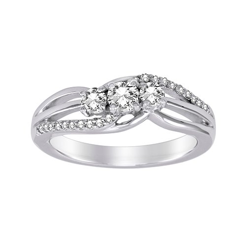 14kt White Gold 1cttw 3 Stone Anniversary Ring