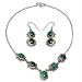 Necklace and Earrings Sterling Silver Melachite Jewelry (gnklcs229a)