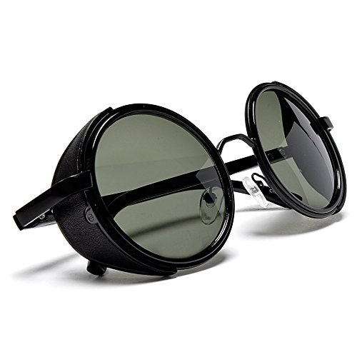 Vintage Classic Victorian Steampunk Round Metal Sunglasses (g-15 green)