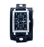 Nemesis Men's LBB018K Classic Black Base Leather Cuff Band Watch