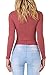 Mulisky Plunging V Neck Long Sleeve Lace-Up Front Red Leotard Bodysuit for Women
