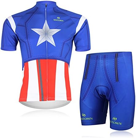 Outdoor Sports Captain America Style Men's Bicycle Jersey (XXL)