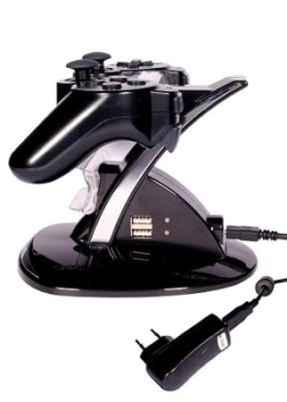 Artwizz ChargingStand Doppelladestation für PlayStation 3 (inkl. PowerPlug USB-Ladegerät) schwarz