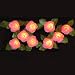 Set of 10 Pink Victorian Rose Flower Christmas Lights - Green Wire