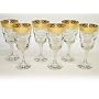 Italian - Wine - Water Glasses with 14 Karat Gold Rimmed Pattern - Made of Finest Italian Pittilon Wine Glass - Set of 6 Wine Glasses