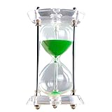 BOJIN オシャレ インテリア　砂時計　すなどけ　卓上　ガラス　アクリル枠　タイマー　カラフル　かわいい　キレイプレゼント　贈り物　モダン　15分計(グリーン)