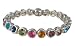 Bracelet - B302- Bangle Style - Swarovski (tm) Crystal Stones - Magnetic Closure ~ Bright Multi Mix