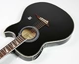 Lindo Slim Black Electric Electro Acoustic Guitar Built in Custom Lcd Accurate Tuner Protective Carry Case