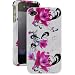 Purple Flower with White Snap on Hard Skin Cover Case for Apple Iphone 4 4g
