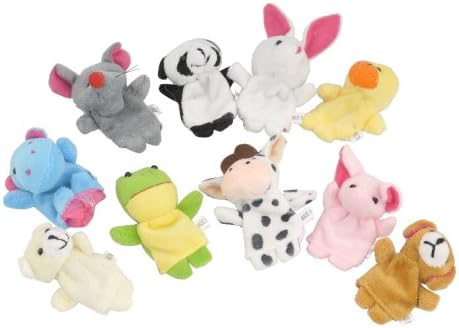 FDDealz - 10pcs Velvet Animal Style Finger Puppets Set