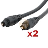 2 pc 6' Digital Audio Optical Optic Fiber Toslink Cable by