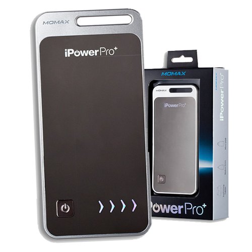 Original Black 8500mAh Momax iPower Pro+ External Battery Power Portable Bank for Smartphone Tablet