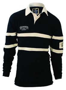 Guinness Traditional Rugby Jersey Black & Cream, 2XL