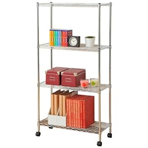 【クリックで詳細表示】山善(YAMAZEN) スリムメタルシェルフ(幅70棚4段) クロムシルバー RS-14734CJH(CH)