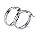 Women Stainless Steel Silver Plated Hoops Earrings