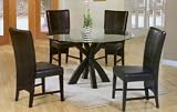 Round Glass Top Cappuccino Table