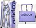 Sports : adidas Badetuch / Strandtuch mit Tasche, flieder