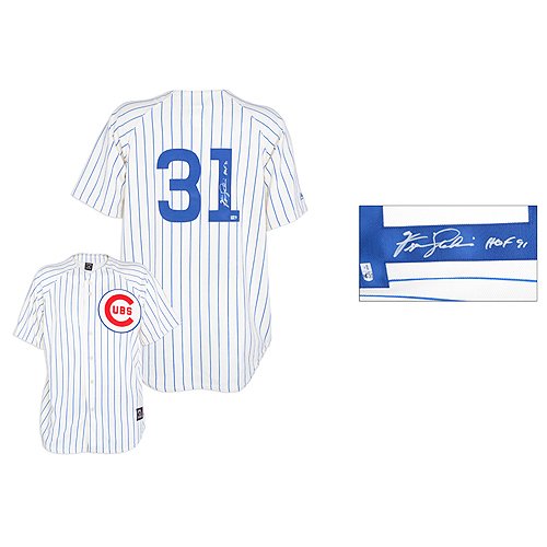 Mounted Memories Chicago Cubs Ferguson Jenkins Autographed Jersey With Hof 91 Ins