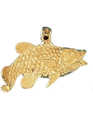 Dazzlers Solid 14 karats Gold 3D Fish Charm Pendant available in three colors from jewelsberry (weights: 9.8 grams only)