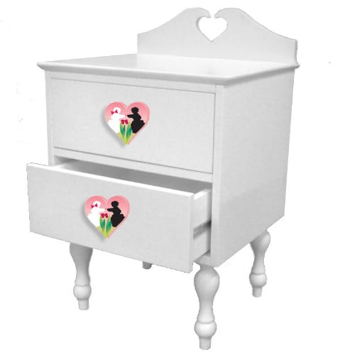 Room Magic Poodles Nightstand, White