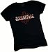 Battlestar Galactica Logo with Phoenix Crop Sleeve Fitted Juniors T-Shirt