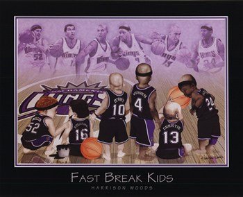 Fast Break Kids - 6 Sacramento Kings - Poster by Harrison Woods (10x8)