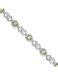Sterling Silver Diamond & Peridot Bracelet